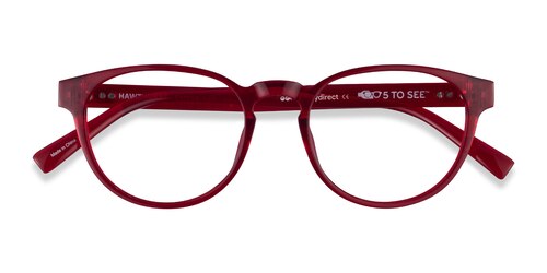 Female S Round Clear Red Eco Friendly,Plastic Prescription Eyeglasses - Eyebuydirect S Hawthorne