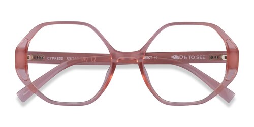 Female S Geometric Clear Nude Eco Friendly,Plastic Prescription Eyeglasses - Eyebuydirect S Cypress