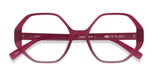 Female S Geometric Matte Red Eco Friendly,Plastic Prescription Eyeglasses - Eyebuydirect S Cypress