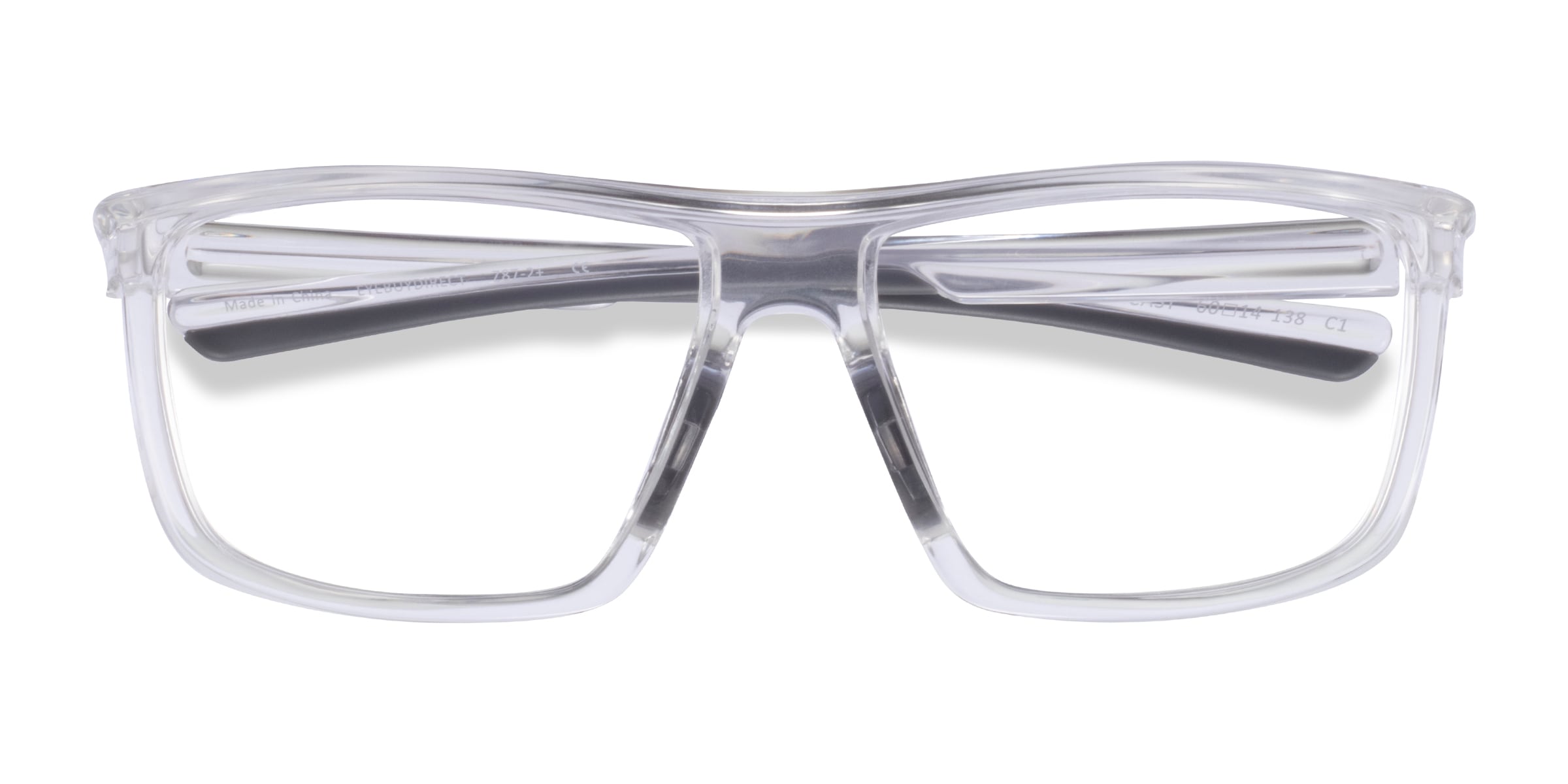 Cast Rectangle Clear Gray Full Rim Eyeglasses |