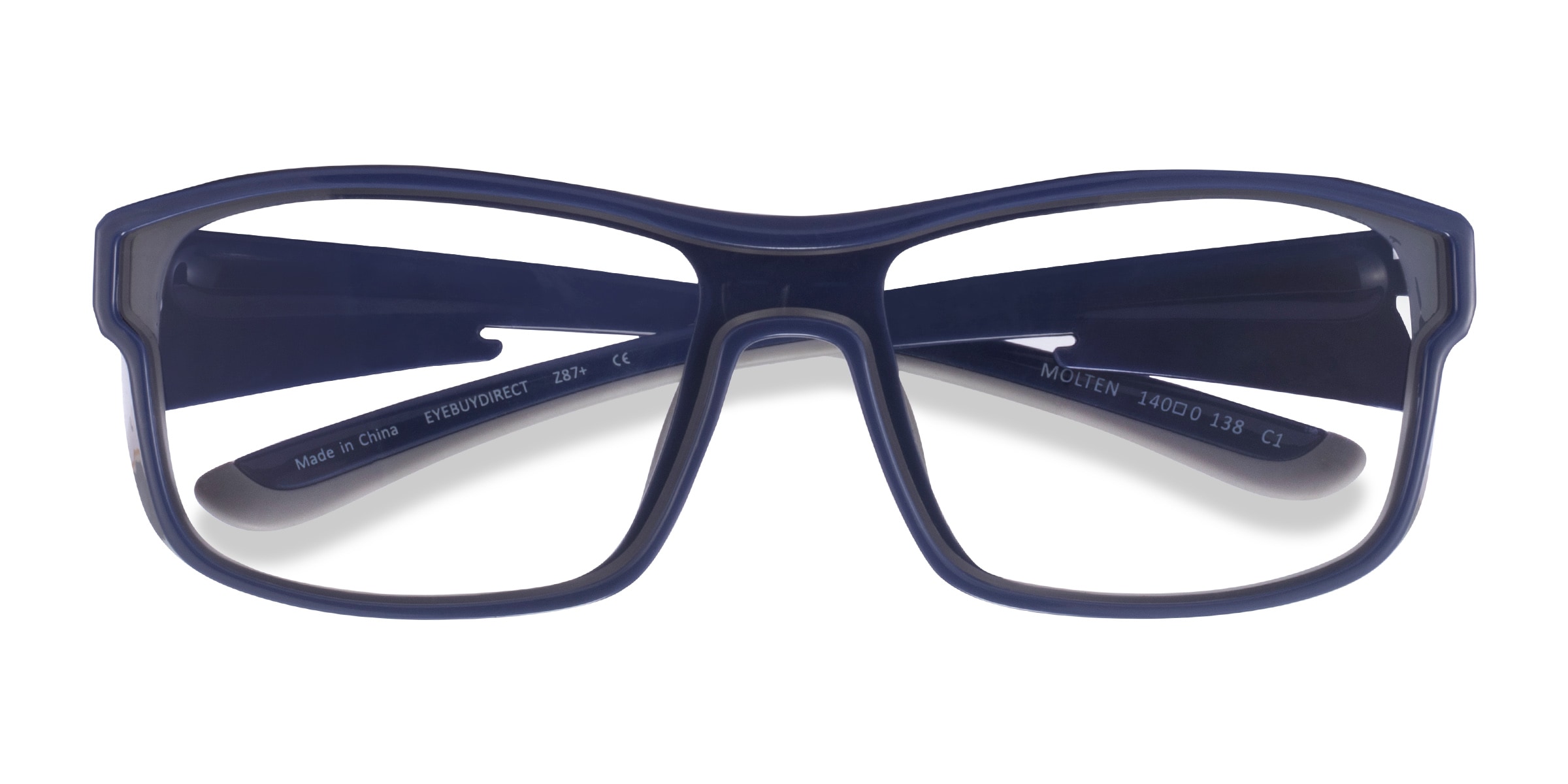Unisex s rectangle Navy Gray Plastic Prescription eyeglasses - Eyebuydirect s Molten 175$