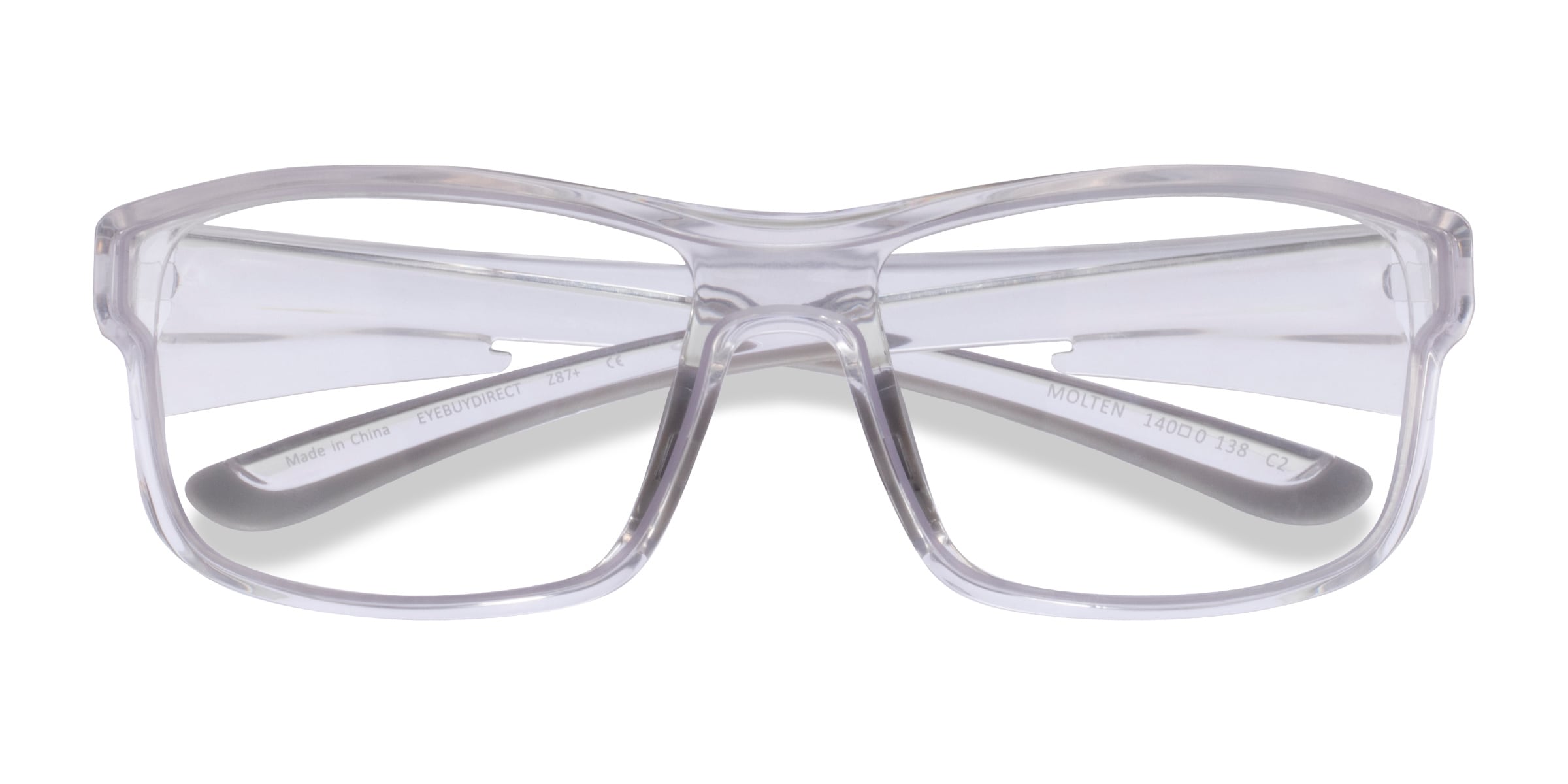 Molten Rectangle Clear Gray Full Rim Eyeglasses |