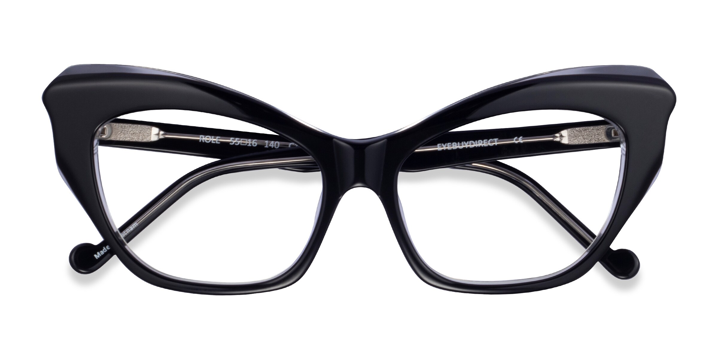 Role Cat Eye Noir Monture Lunettes de vue Pour Femmes