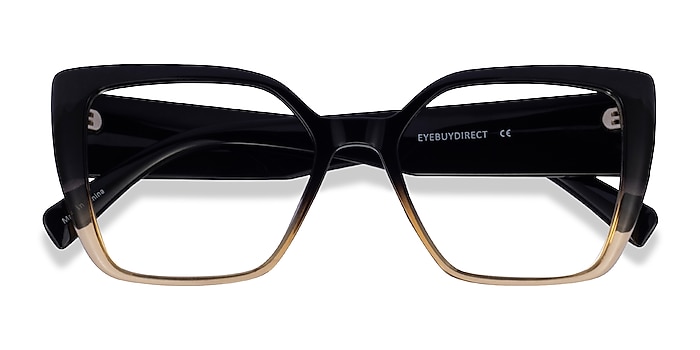 Black Clear Brown Pierrette -  Plastic Eyeglasses