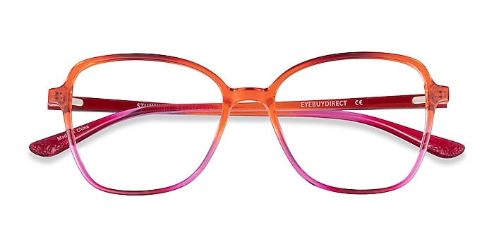 Pink Orange Stunning -  Metal Eyeglasses