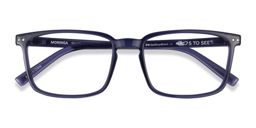 Unisex S Rectangle Crystal Dark Blue Eco Friendly,Plastic Prescription Eyeglasses - Eyebuydirect S Moringa