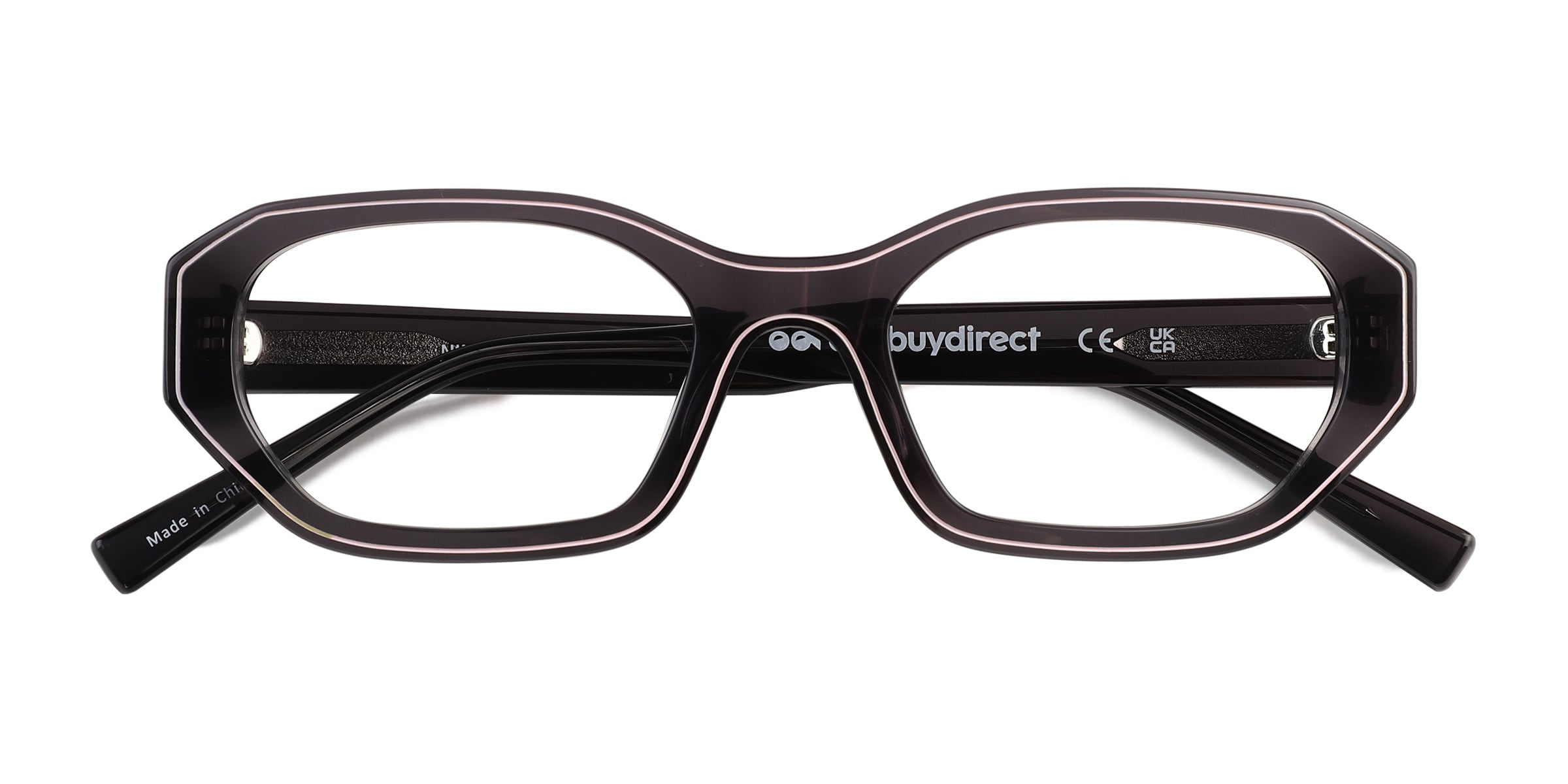 Nina Rectangle Crystal Dark Gray Full Rim Eyeglasses | Eyebuydirect