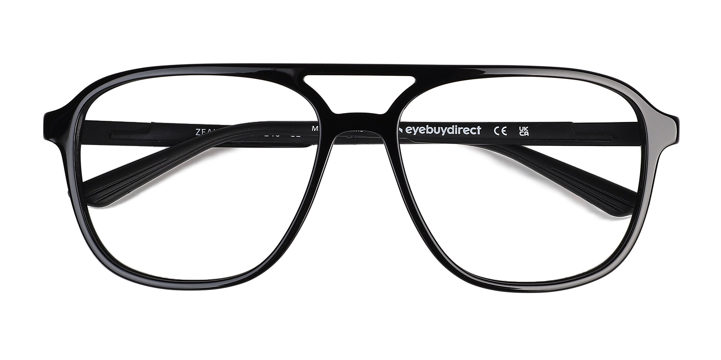 Zeal Aviator Shiny Black Full Rim Eyeglasses | Eyebuydirect Canada