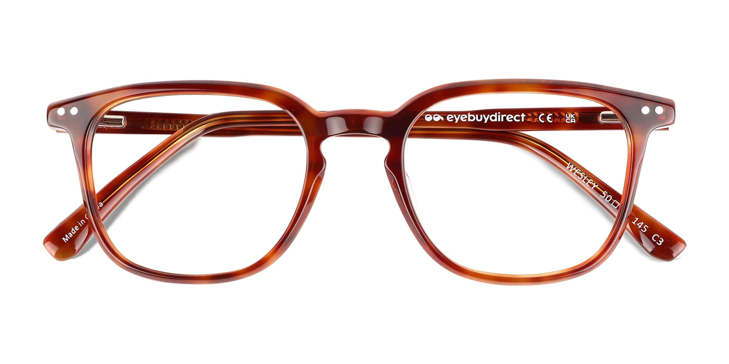 Lunettes De Vue Hally & Son Carrées En écaille Marron - 48mm - Style Moscot Rétro - Italie