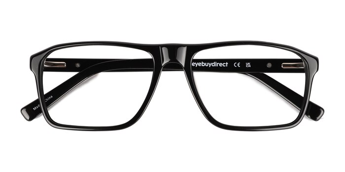 Solid Black Barnett -  Acetate Eyeglasses