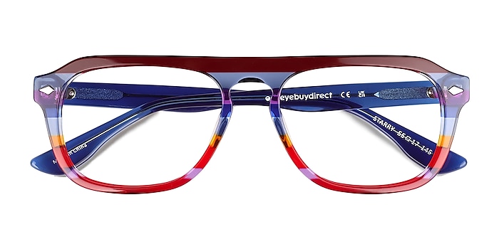 Blue Red Rainbow  Starry -  Acetate Eyeglasses
