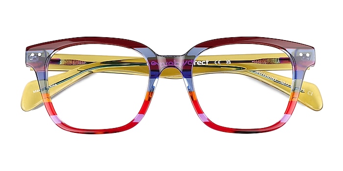 Red Blue Rainbow Spotlight -  Acetate Eyeglasses