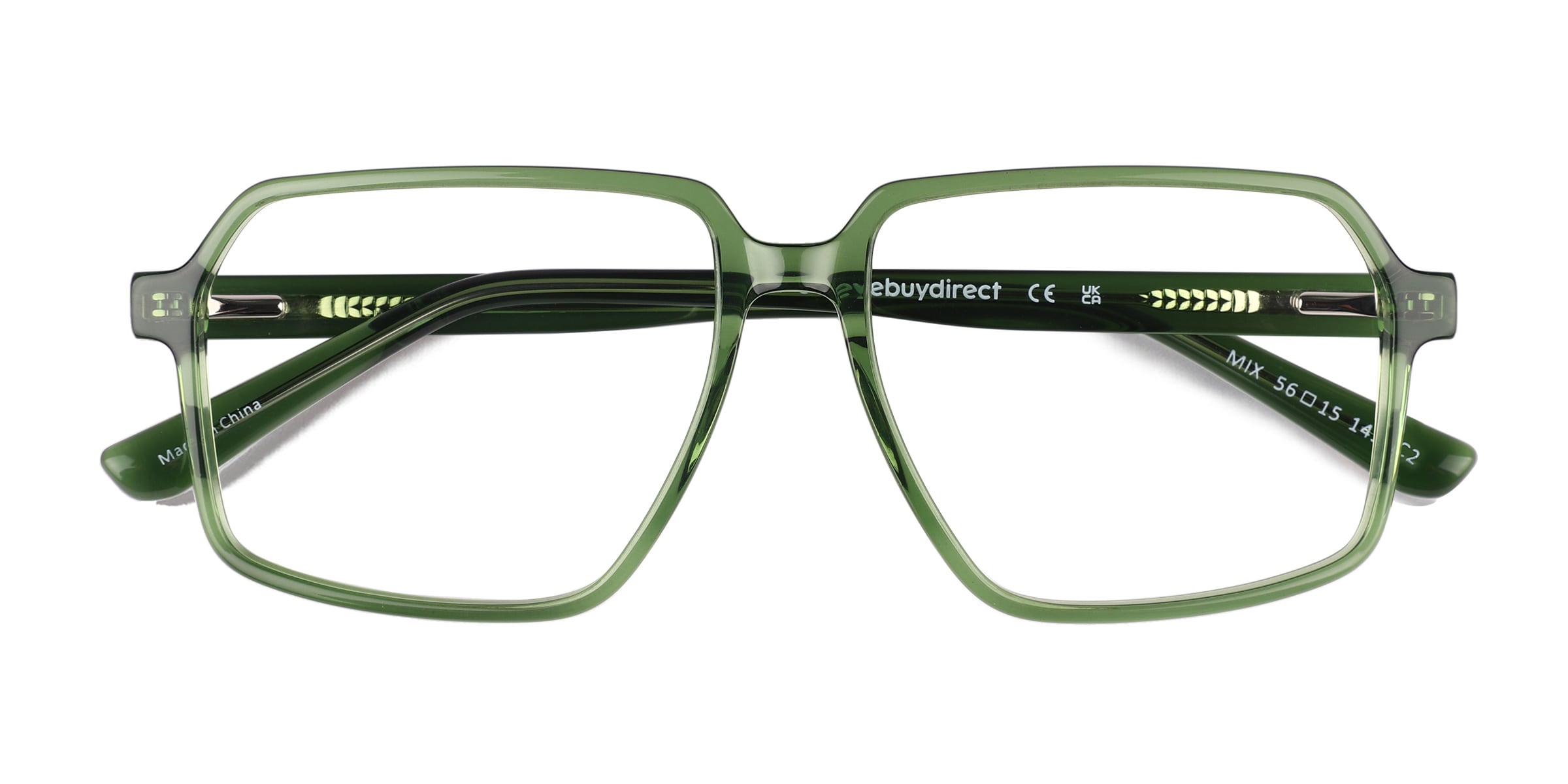 Mix Square Crystal Green Glasses for Men | Eyebuydirect Canada