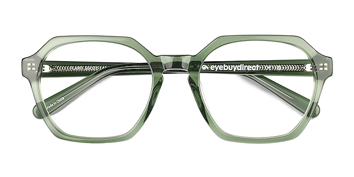 Crystal Green Flare -  Acetate Eyeglasses
