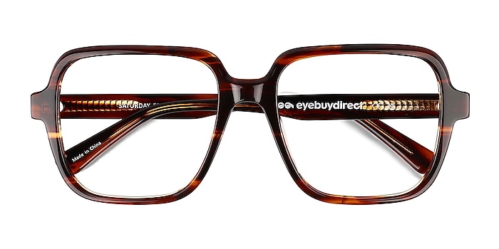Brown Striped Saturday -  Acetate Eyeglasses