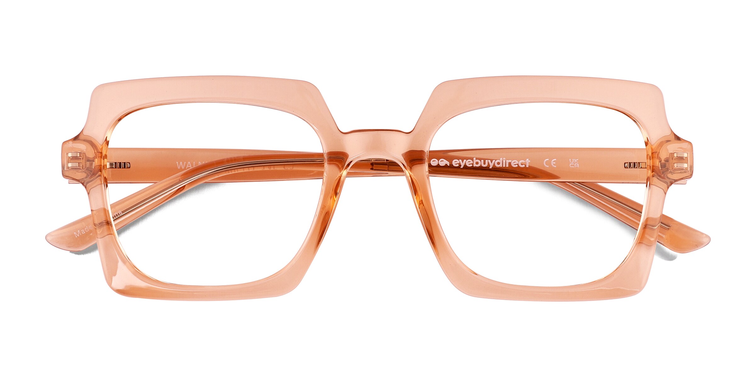 Walnut Square Crystal Orange Full Rim Eyeglasses | Eyebuydirect display picture 3