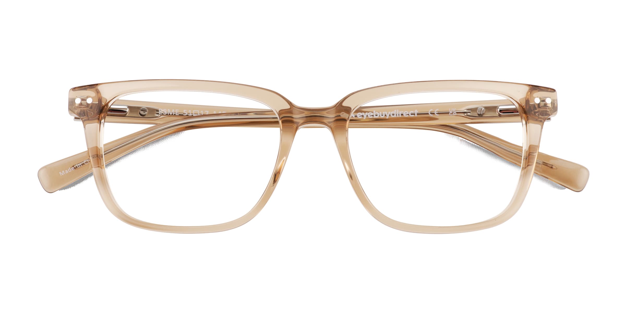 Esme Rectangle Crystal Gray Full Rim Eyeglasses | Eyebuydirect