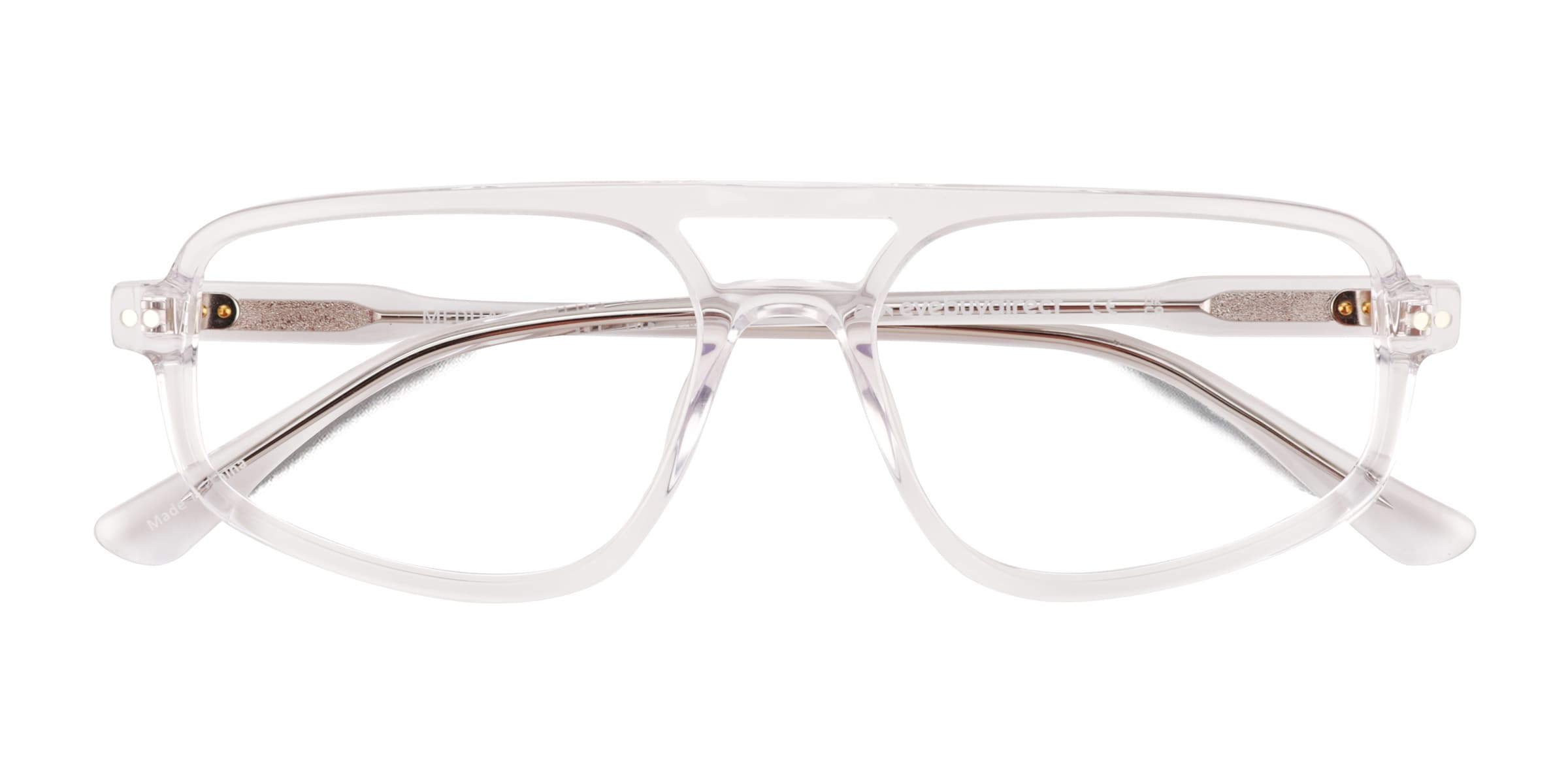 Meditate Aviator Crystal Clear Glasses for Men |