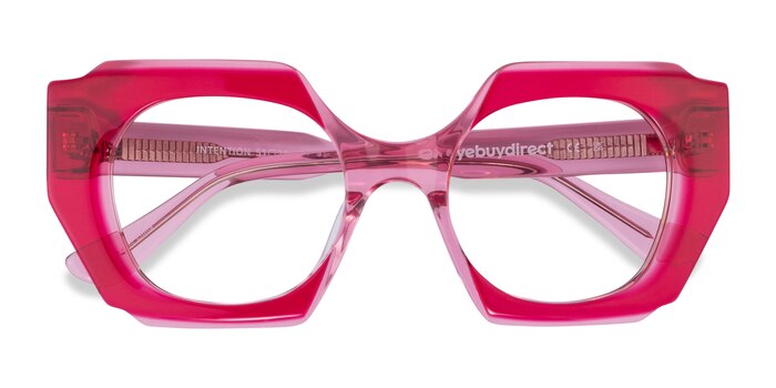 Crystal Red Pink Intention -  Acetate Eyeglasses