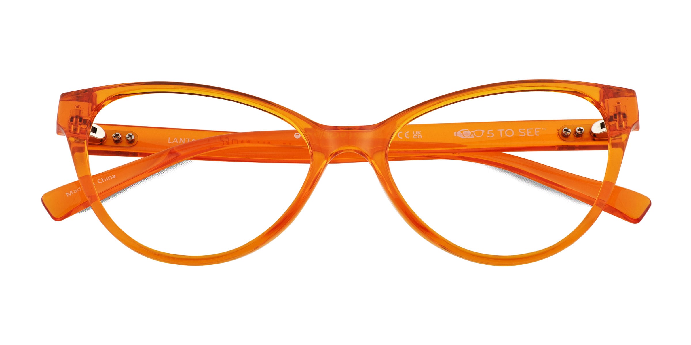 Lantana Cat Eye Clear Orange Glasses for Women |