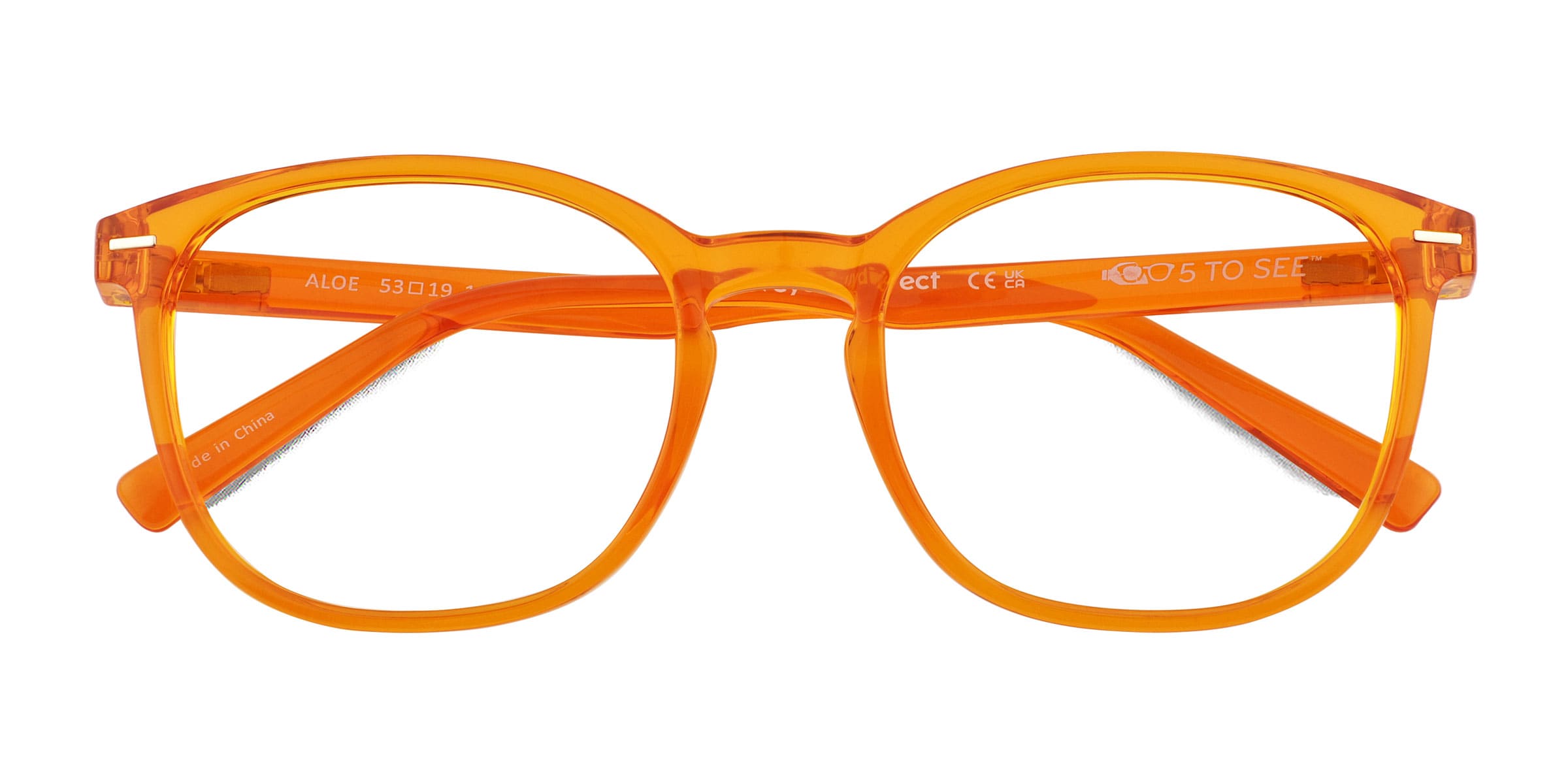 Aloe Round Clear Orange Full Rim Eyeglasses |