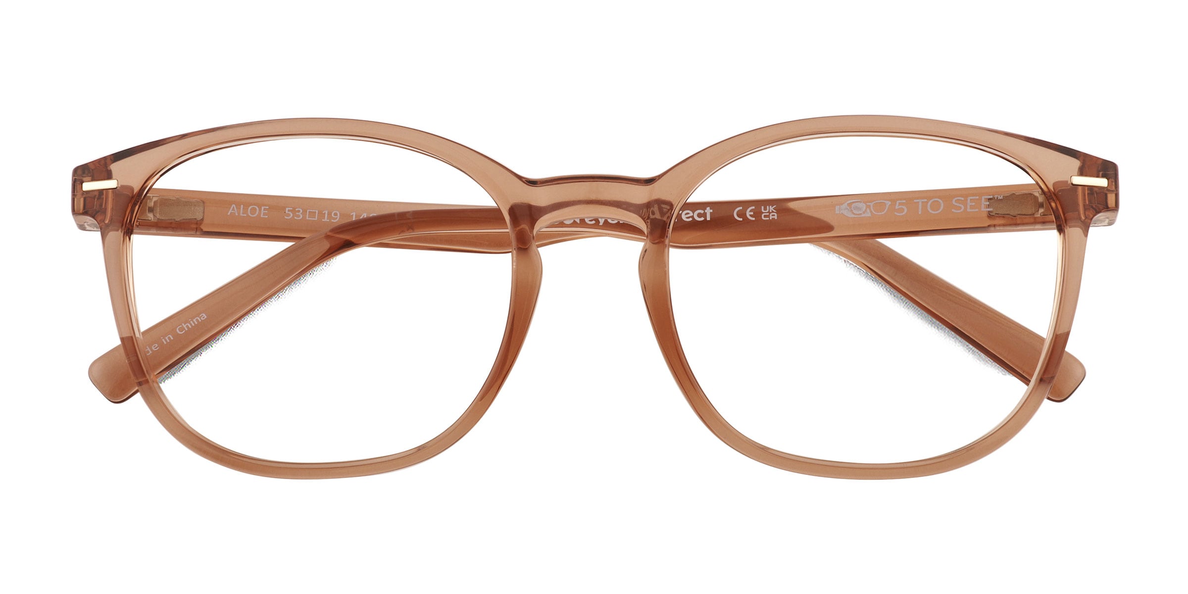 Unisex s round Clear Brown Plastic Prescription eyeglasses - Eyebuydirect s Aloe 52$