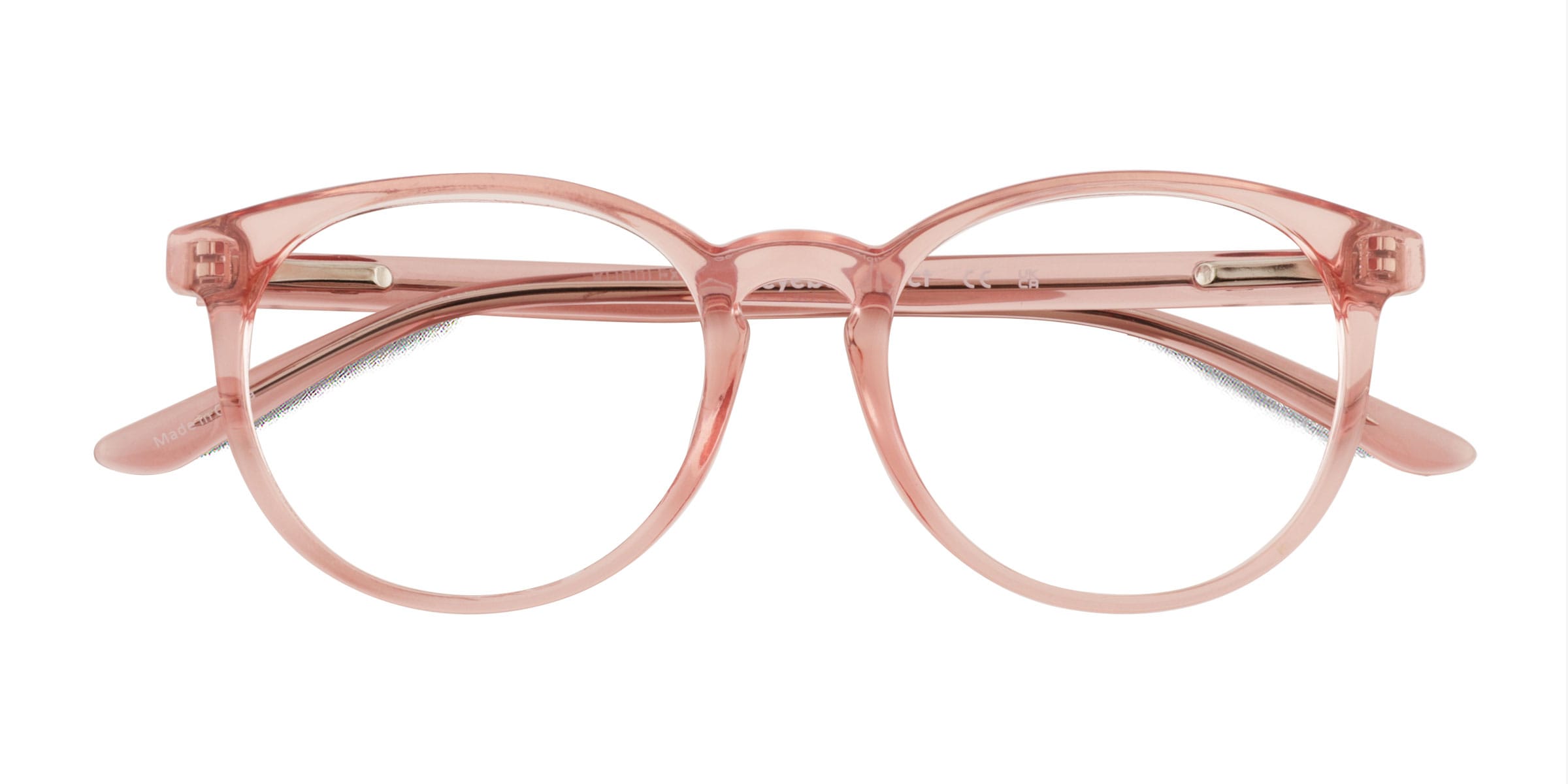 Bubbles Round Clear Pink Glasses For Kids |