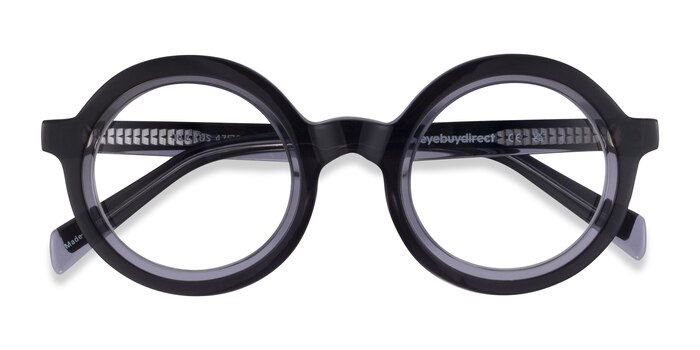 Black Clear Gray  Ruckus -  Acetate Eyeglasses