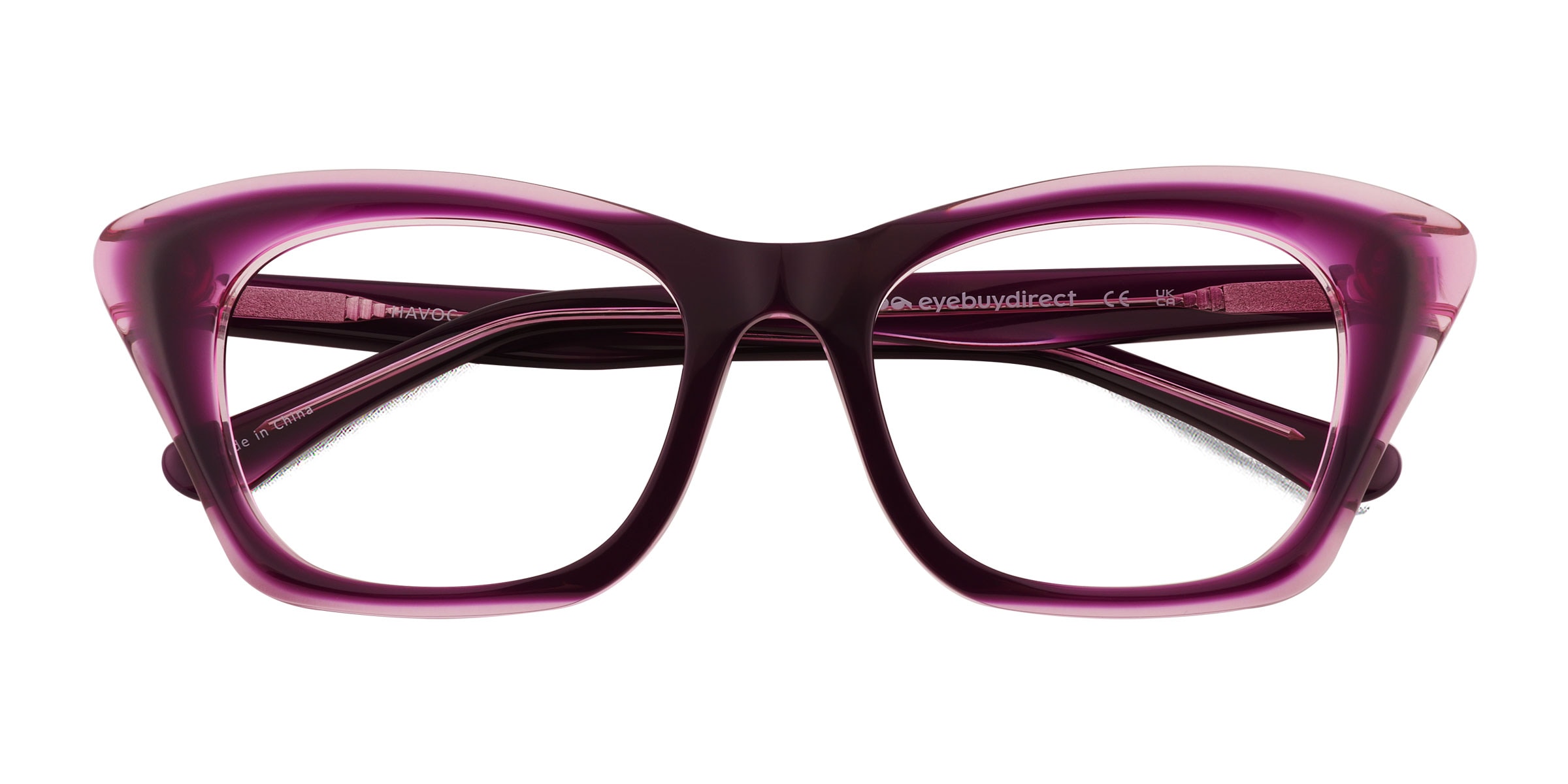 Havoc Cat Eye Clear Purple Glasses for Women |