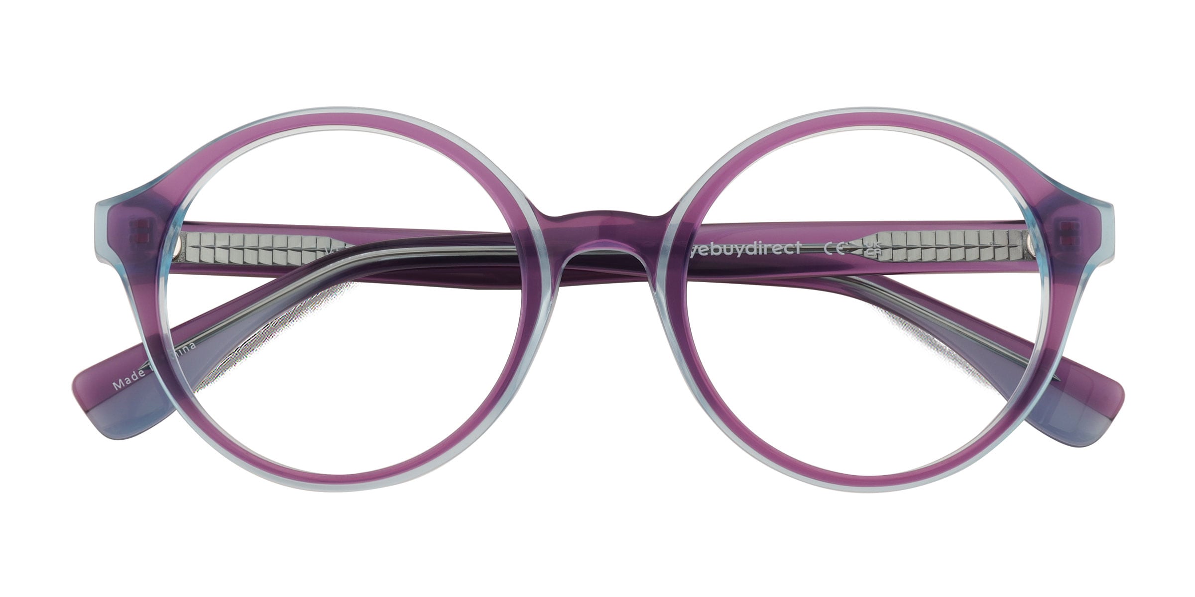 Vex Round Clear Purple Blue Glasses for Women |