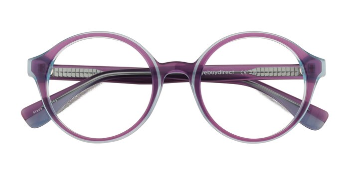 Clear Purple Blue Vex -  Acetate Eyeglasses