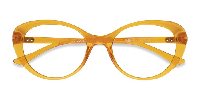 Clear Orange Sunburst -  Plastic Eyeglasses