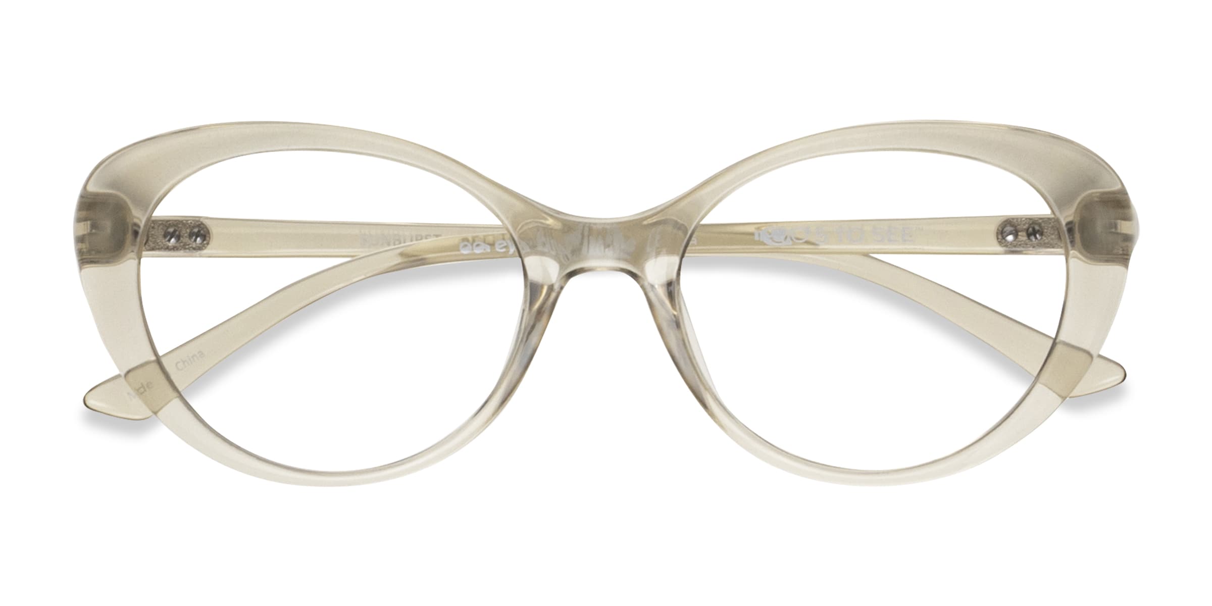 Female s horn Clear Yellow Plastic Prescription eyeglasses - Eyebuydirect s Sunburst 141$