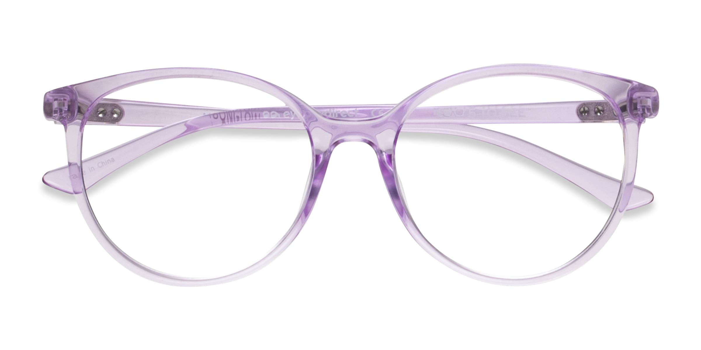 Moonglow Round Clear Purple Glasses for Women |
