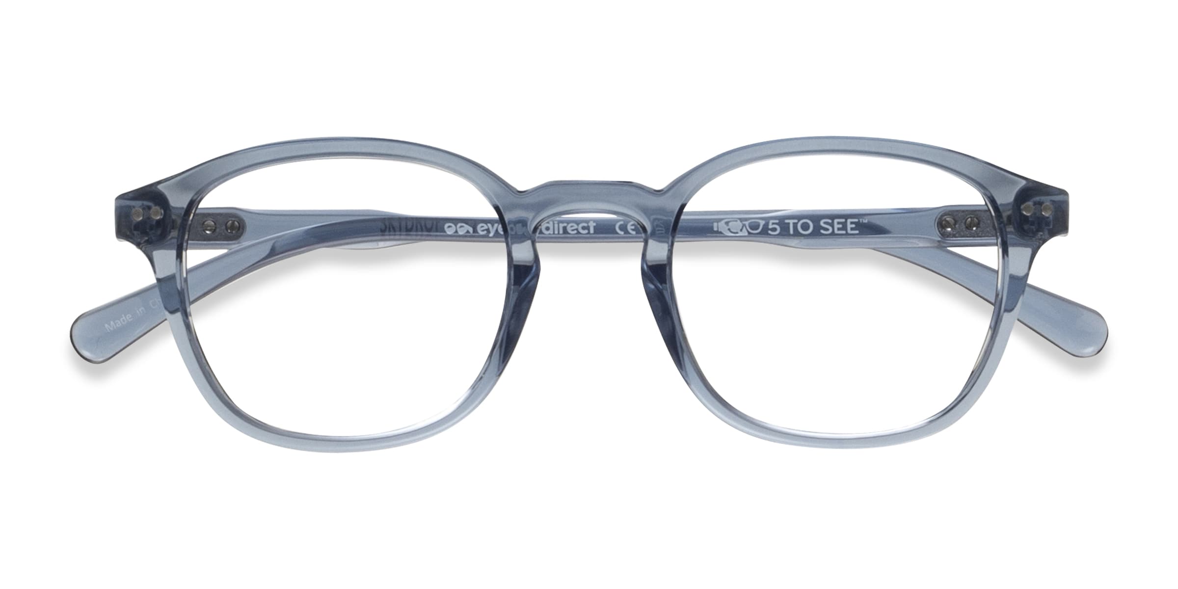 Skydrop Round Clear Gray Full Rim Eyeglasses |
