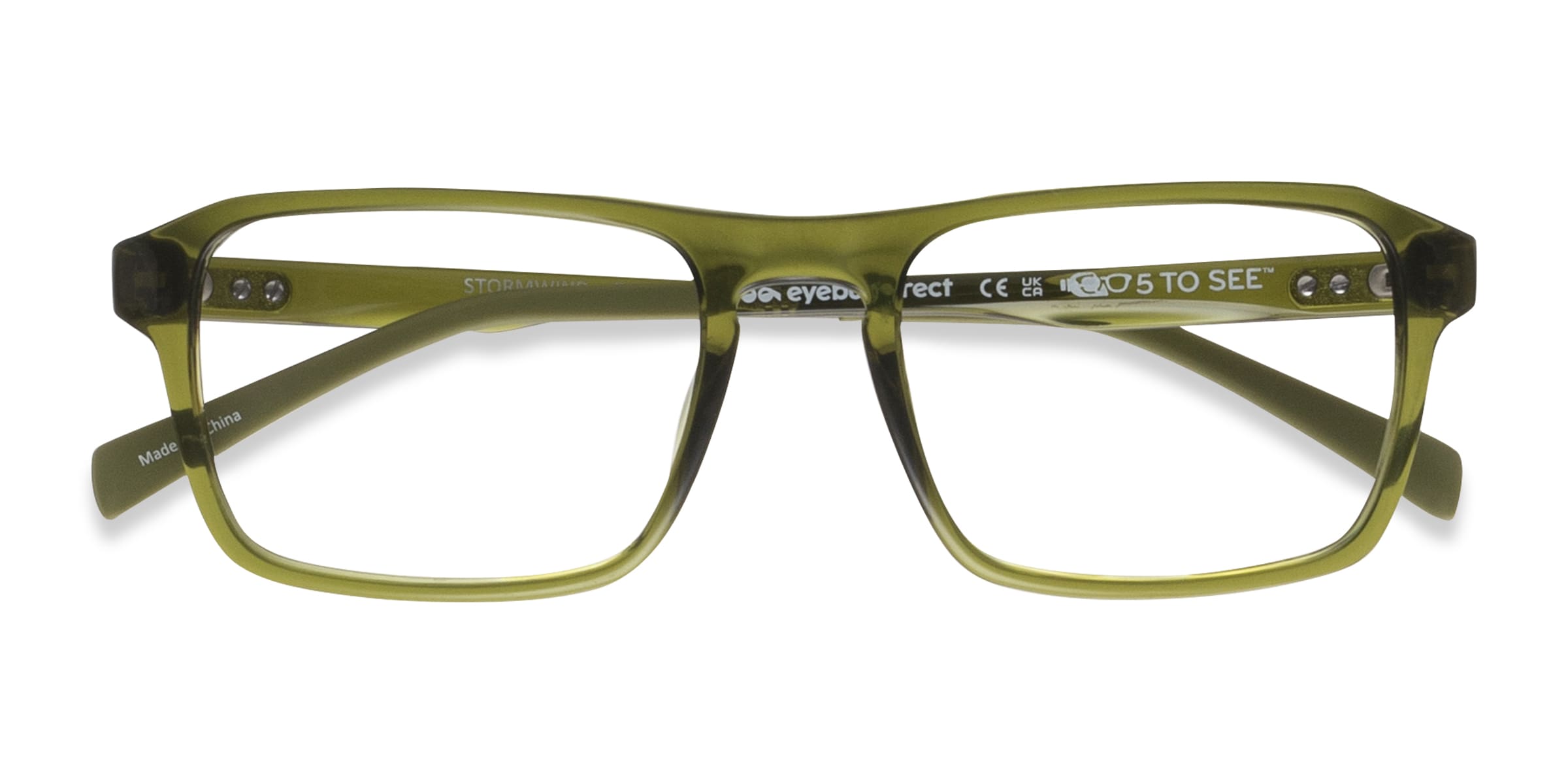 Stormwind Rectangle Clear Green Glasses for Men |