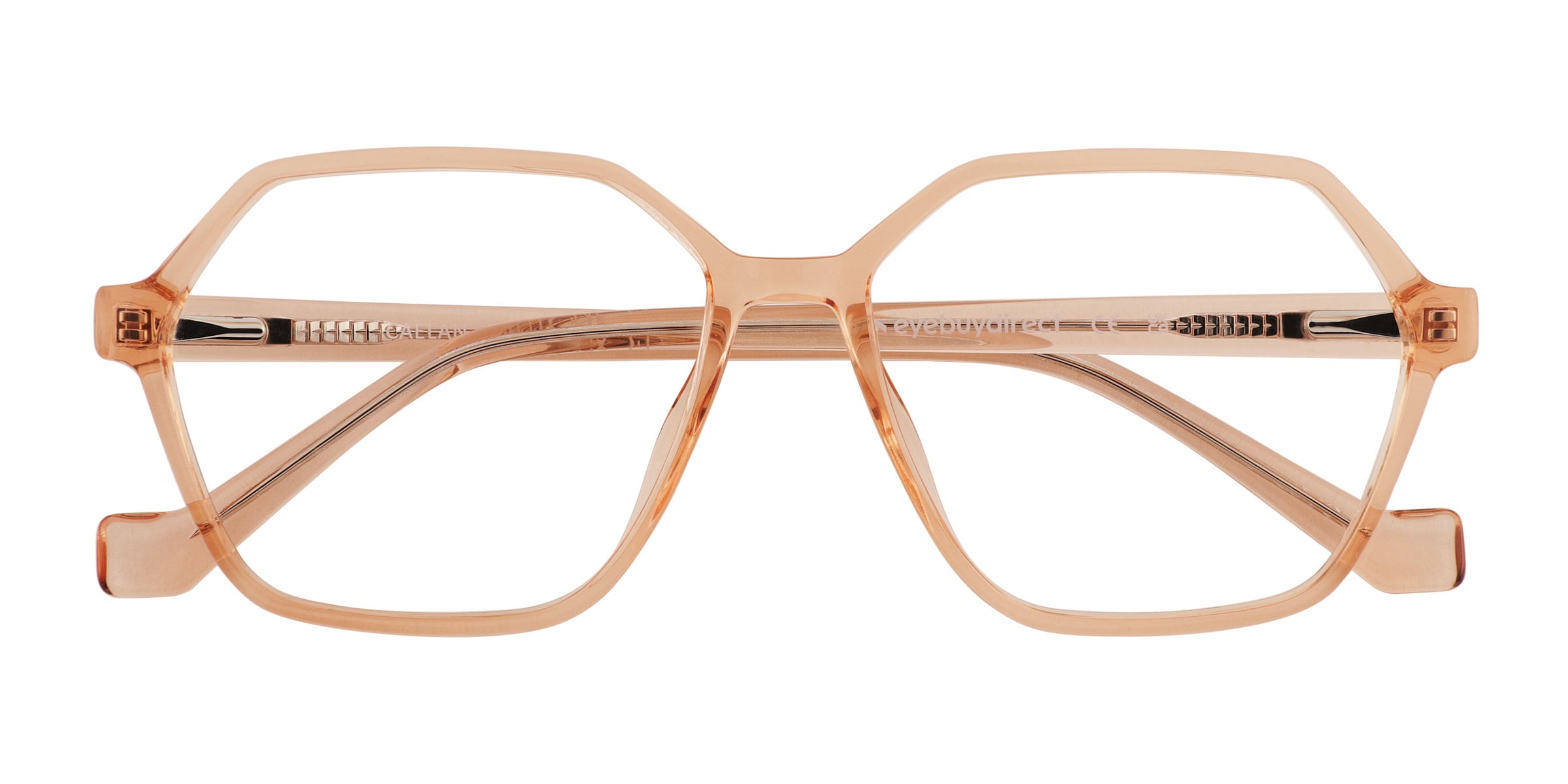 Caelan Geometric Clear Champagne Full Rim Eyeglasses |