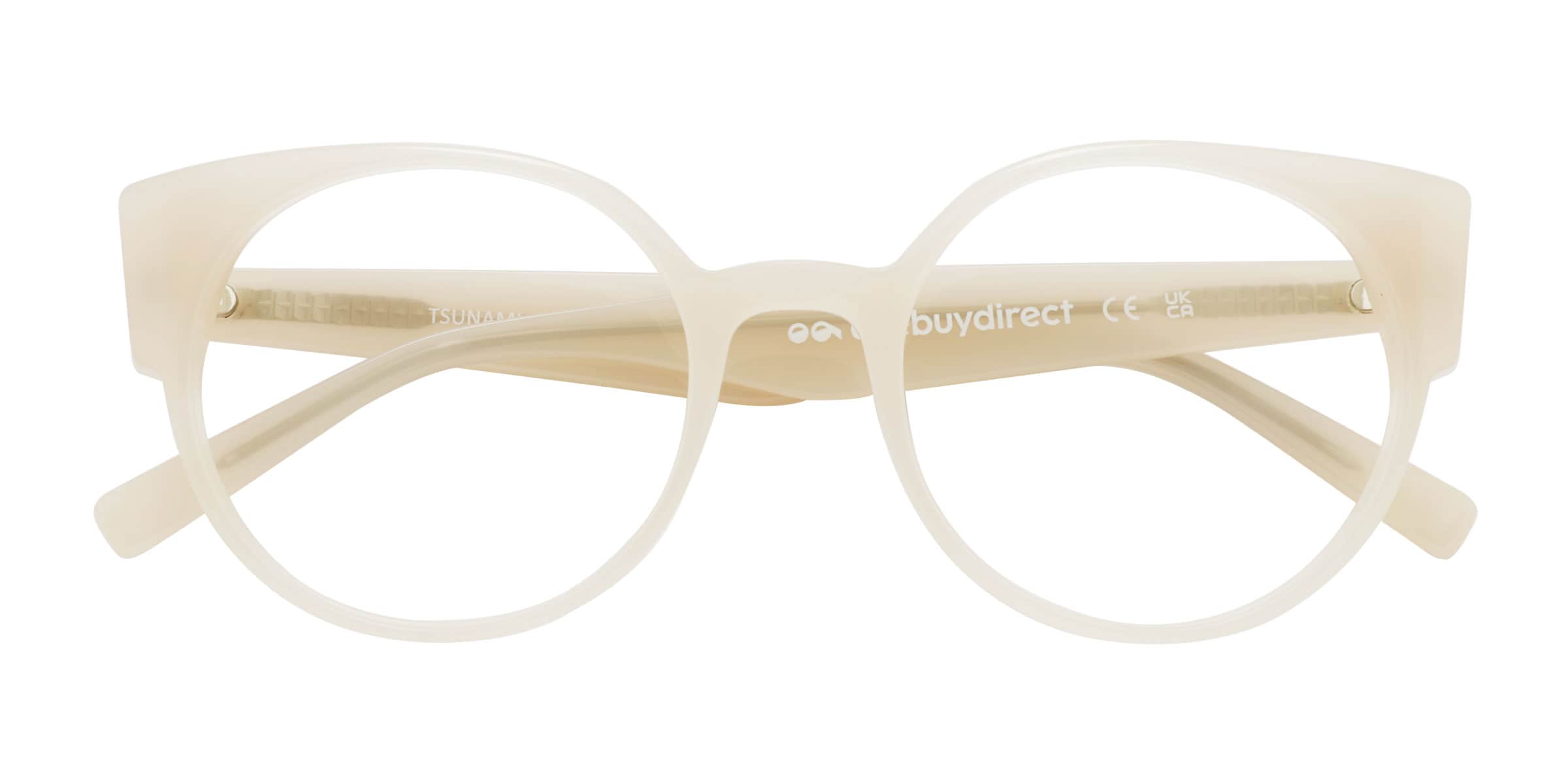 Tsunami Round White Full Rim Eyeglasses | Eyebuydirect