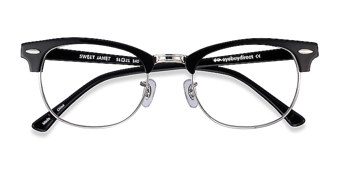 Black Silver Sweet Janet -  Fashion Acetate, Metal Eyeglasses