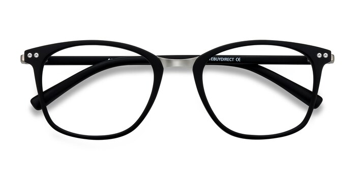 Matte Black Savannah -  Lightweight Plastic, Metal Eyeglasses