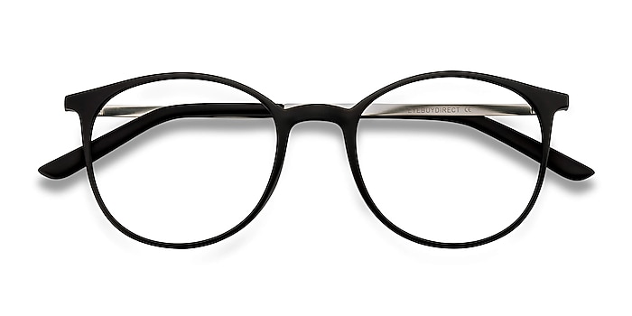 Black Tangent -  Lightweight Metal Eyeglasses