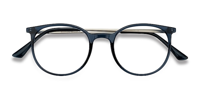 Clear Cobalt Marilou -  Lightweight Plastic, Metal Eyeglasses