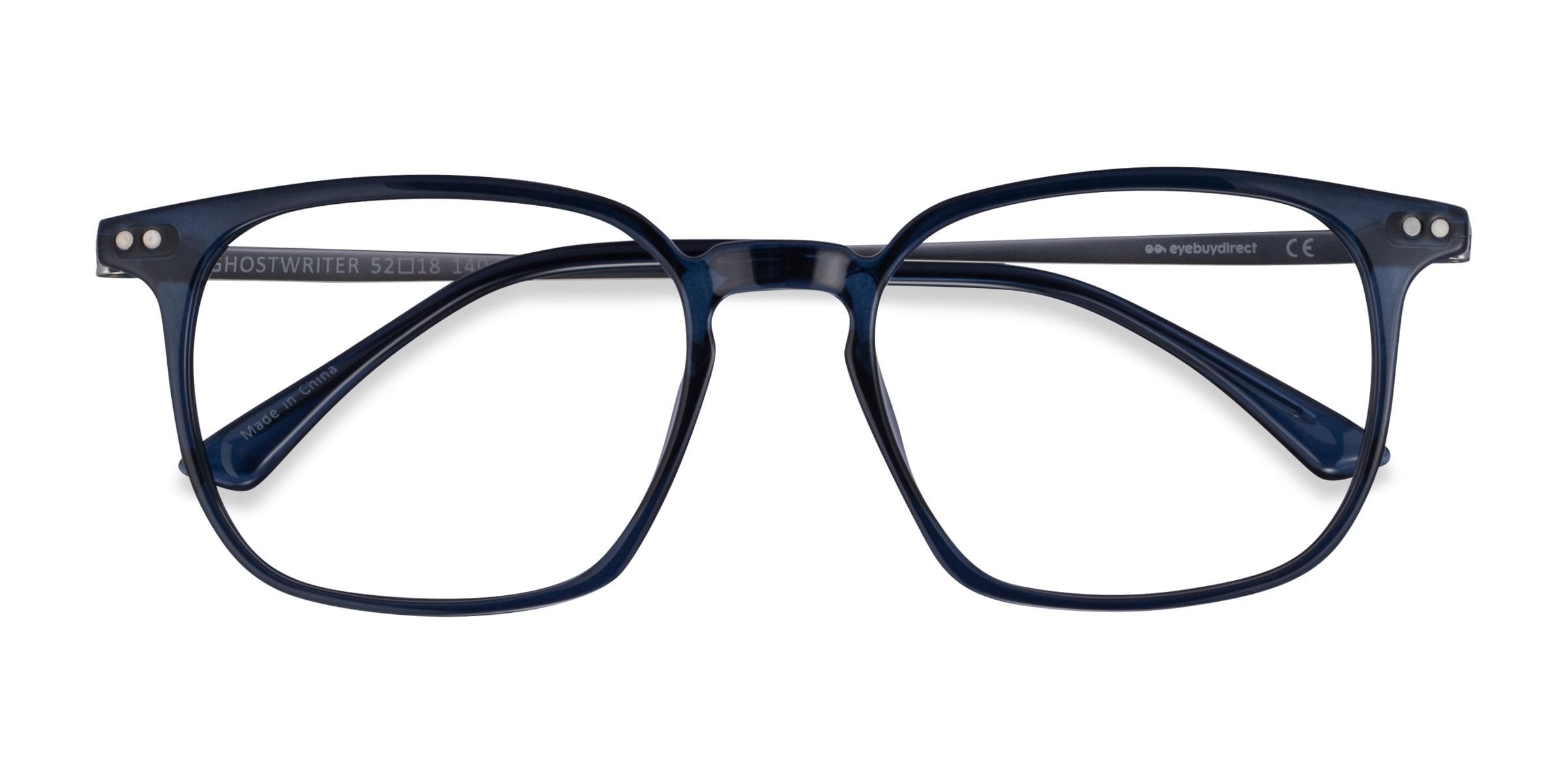 Unisex s rectangle Navy Plastic, Metal Prescription eyeglasses - Eyebuydirect s Ghostwriter