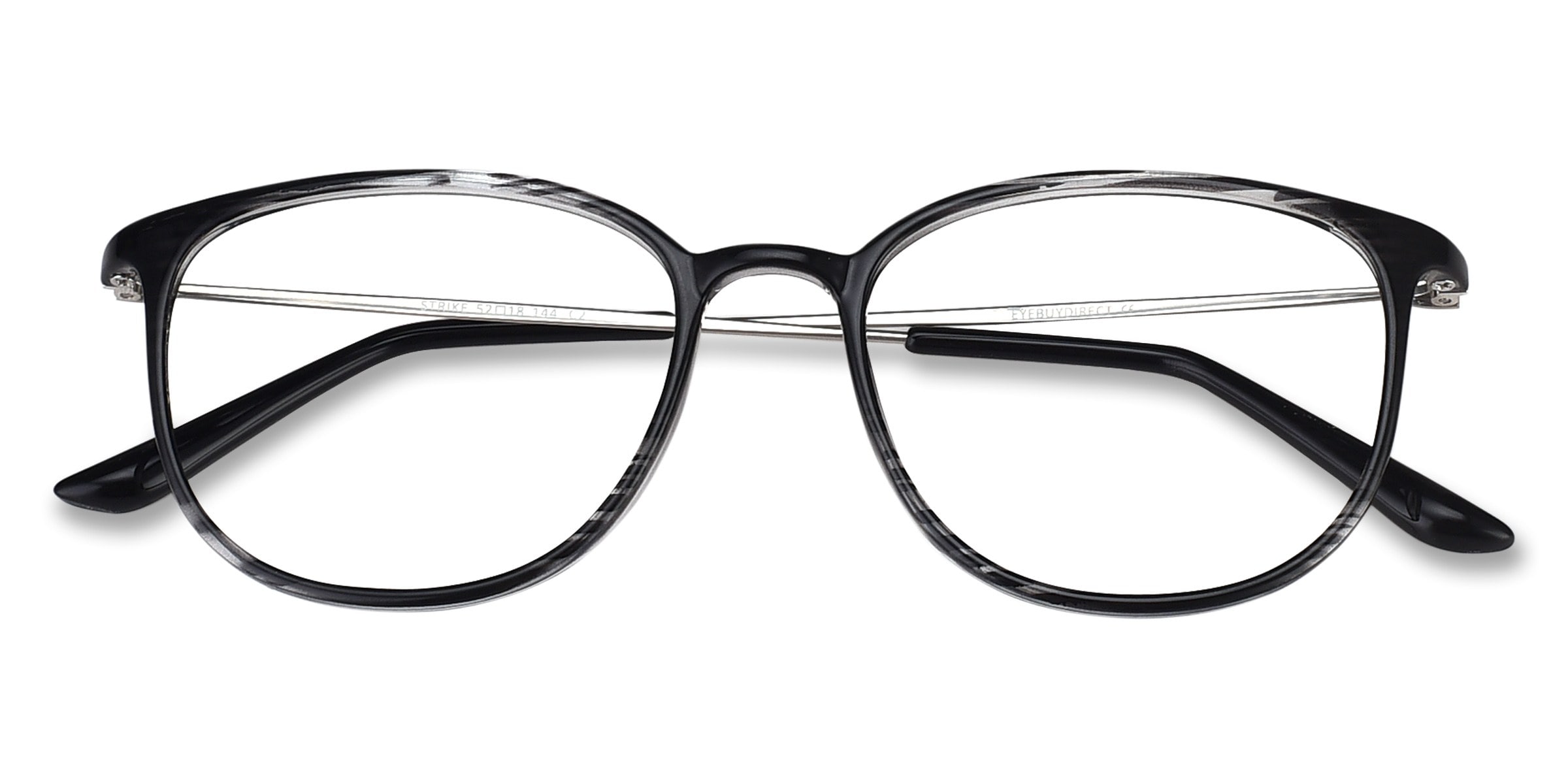 Strike Square Black Striped Full Rim Eyeglasses | Eyebuydirect