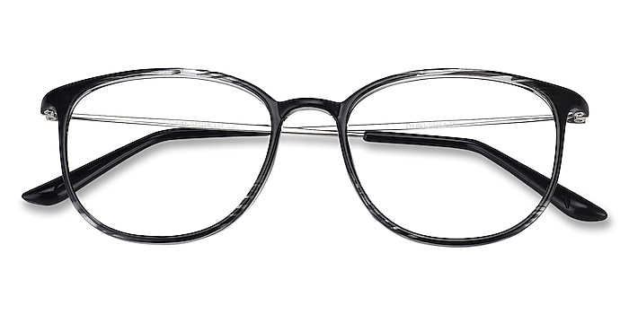 Black striped Strike -  Lightweight Metal Eyeglasses