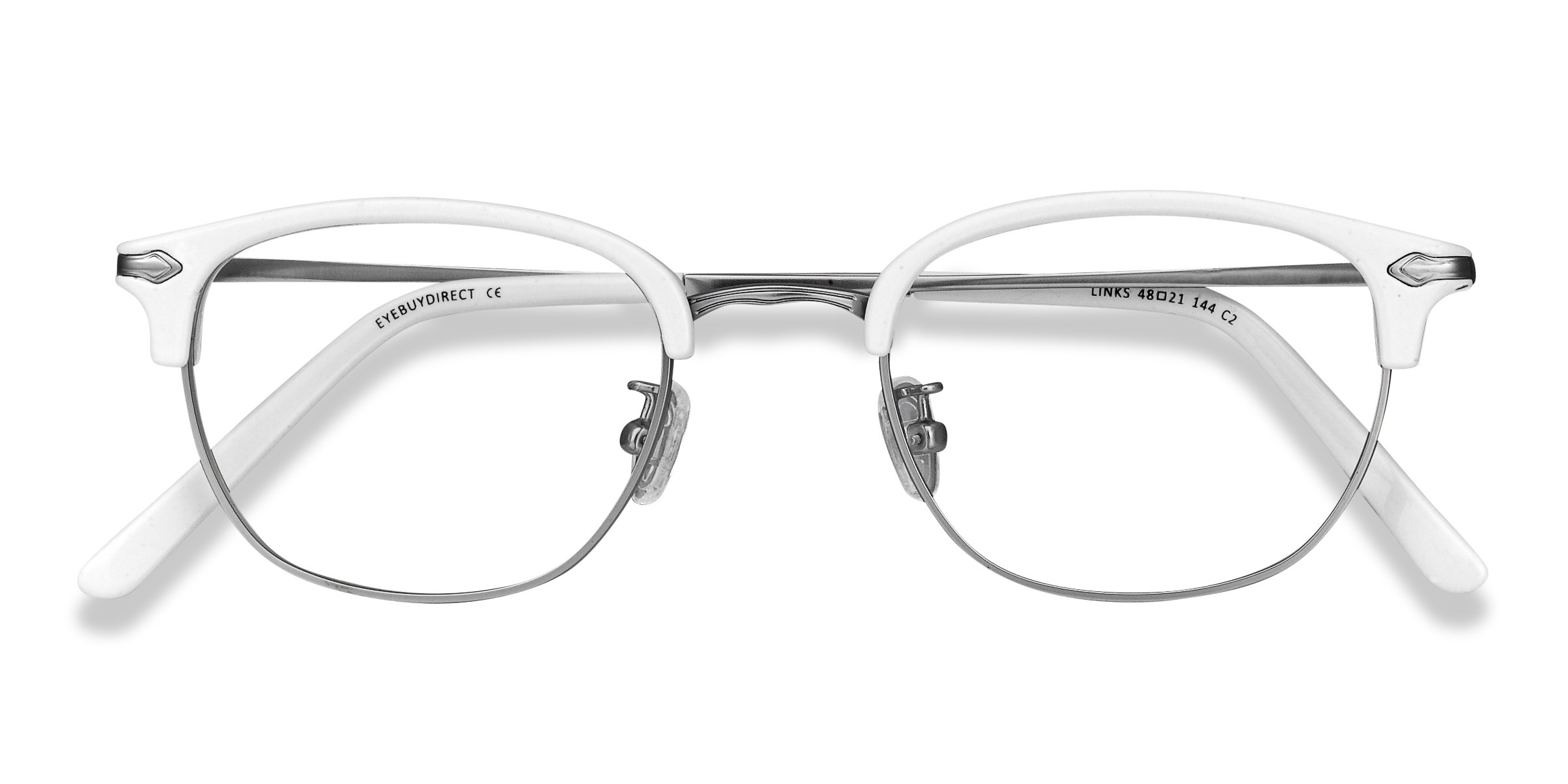 Links Browline White Glasses for Women Eyebuydirect