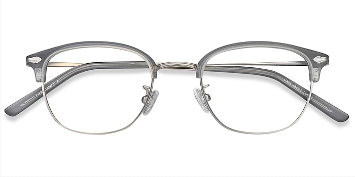 Matte Gray Links -  Vintage Metal Eyeglasses
