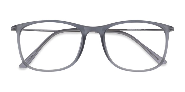 Matte Gray Hurricane -  Lightweight Plastic, Metal Eyeglasses