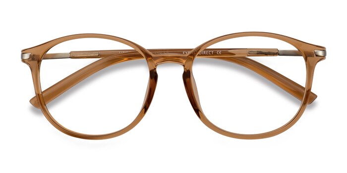 Clear Orange Lindsey -  Lightweight Plastic, Metal Eyeglasses