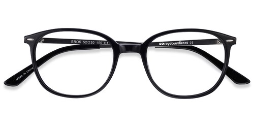 Unisex S Oval Black Acetate, Metal Prescription Eyeglasses - Eyebuydirect S Eros